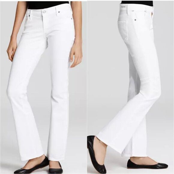 Citizens Of Humanity White Low Rise Dita Petite Bootcut Casual Jeans 27 - Picture 1 of 11